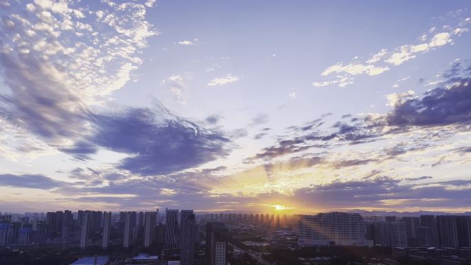 日落 夕阳 城市夕阳