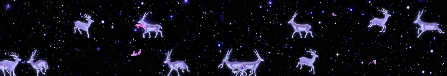 紫色星星小鹿全息投影素材
