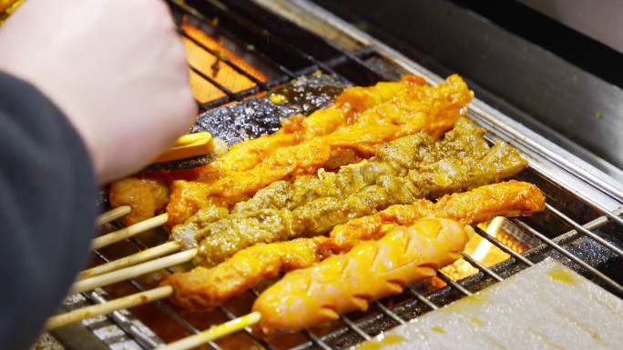 烧烤人间烟火夜市美食特写