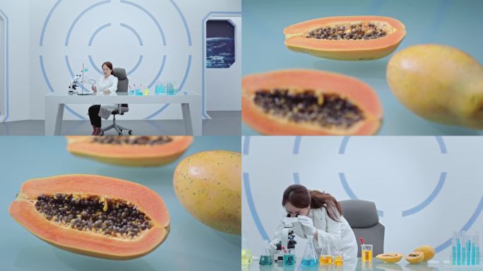 科研科技实验室科技人员检测木瓜提取
