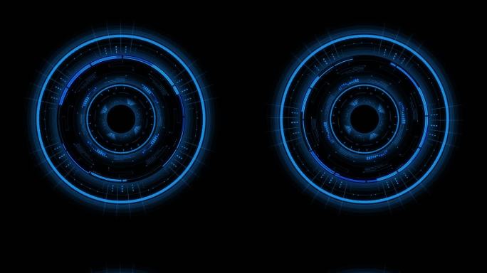 蓝色未来科技感线圈 圆形科技