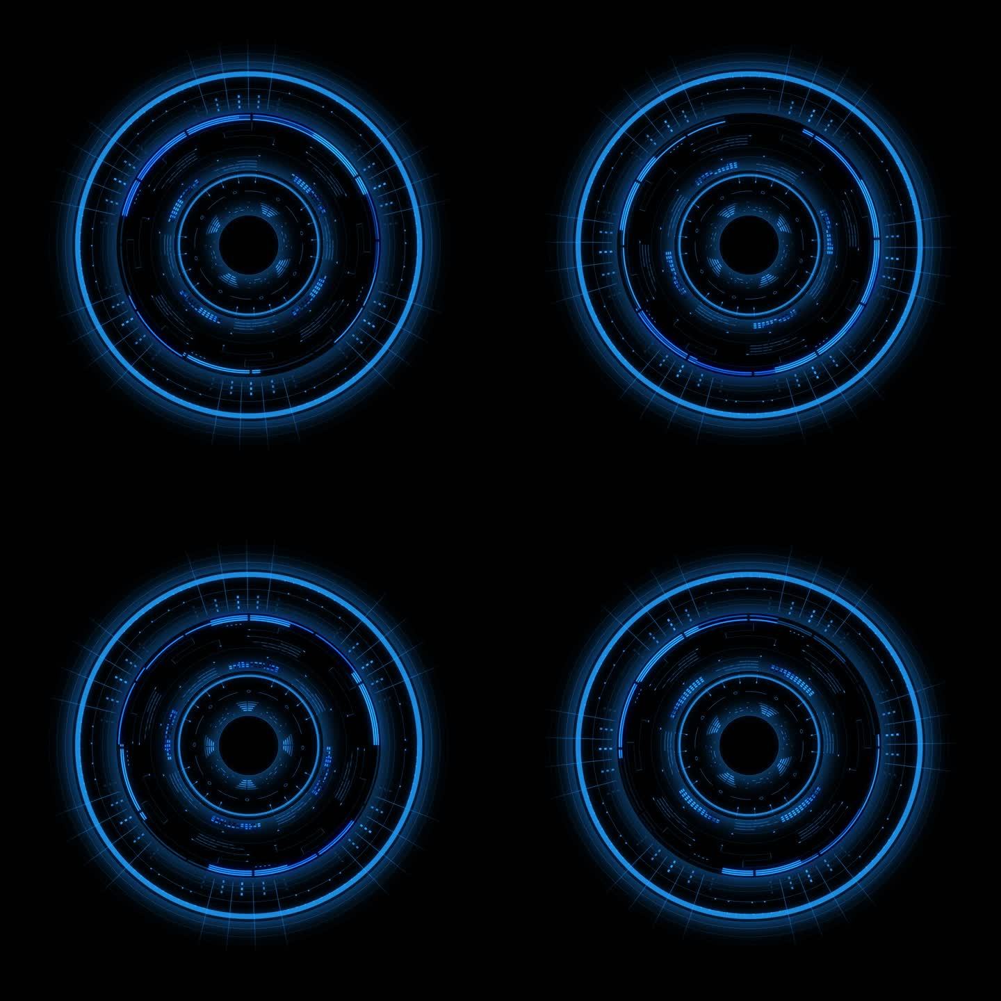 蓝色未来科技感线圈 圆形科技