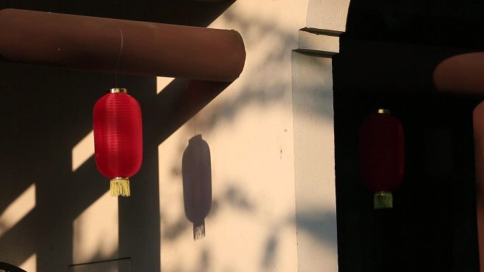 【原创HD】唯美中式古建筑红灯笼光影延时