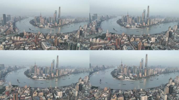 4K航拍延时-上海陆家嘴城市地标