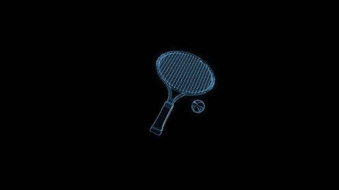 网球拍透视全息通道素材