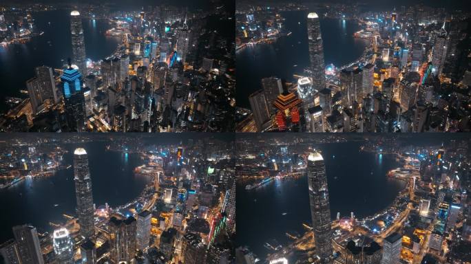 香港太平山夜景航拍视频