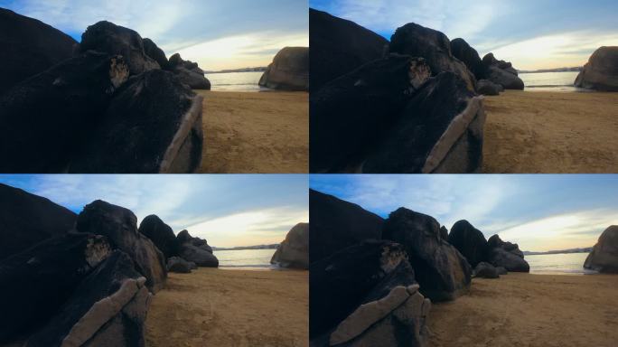 海边沙滩岩石
