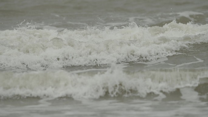 特写大海层层海浪 长焦海浪 奔腾大浪