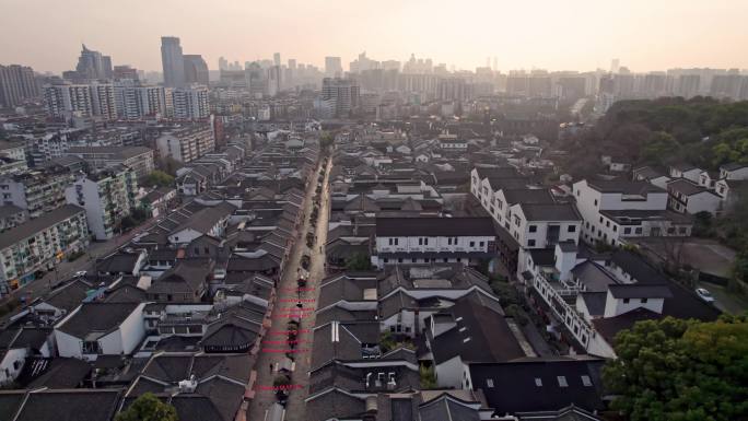 杭州河坊街日出 城市大景