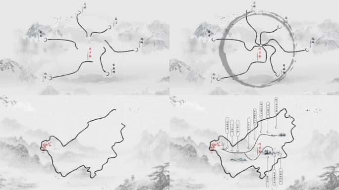 4K古风水墨地图区位