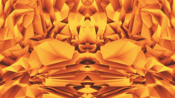 【4K时尚背景】金黄几何镜像图形动态折角