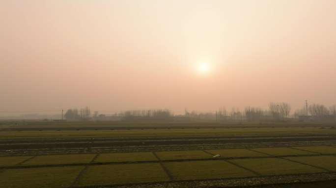 冬季的北方 农村早晨 景色