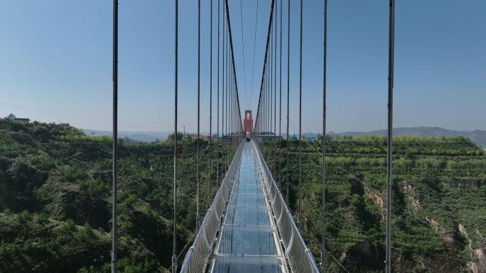 绥德9D悬空玻璃桥高清航拍