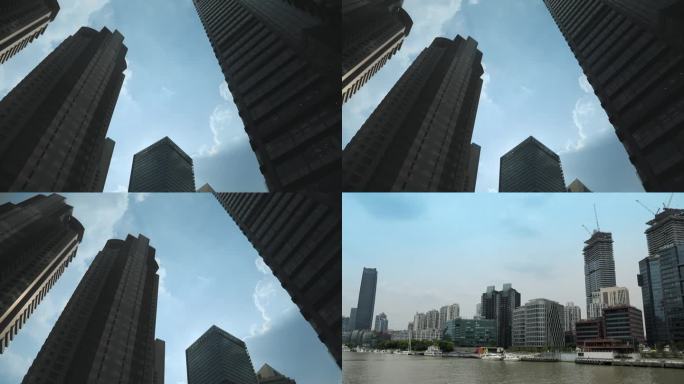 M1上海黄浦江边耸立的高楼