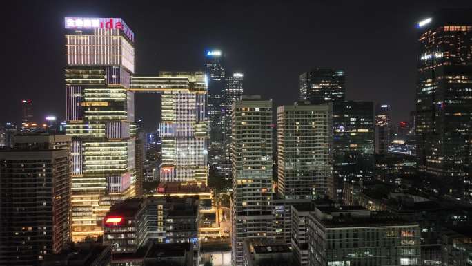 深圳金地威新软件产业园夜景航拍