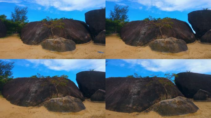 海边沙滩岩石