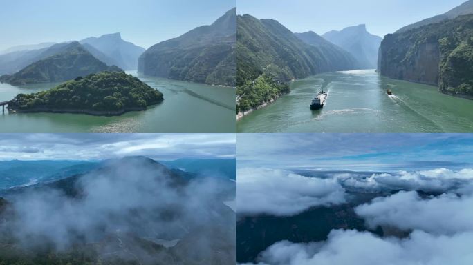 重庆瞿塘峡夔门三峡之巅巫峡航拍与延时摄影