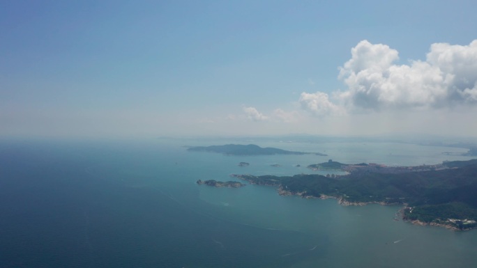 海岸线 蓝天白云 海岛