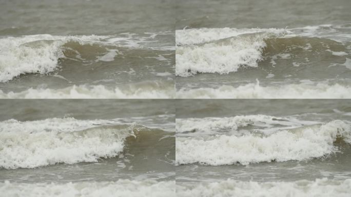 特写大海层层海浪 长焦海浪 奔腾大浪