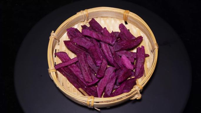 镜头合集紫薯干紫薯条冻干粗粮零食(1)