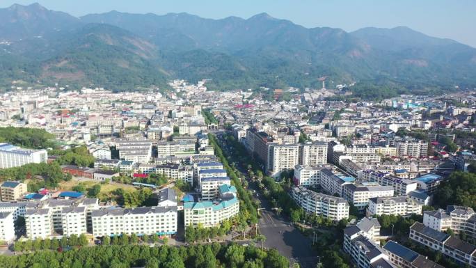 航拍衡阳南岳风景区南岳大庙衡山县城