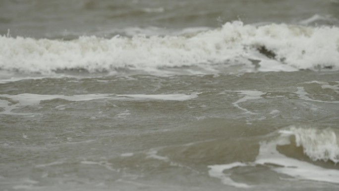 特写大海层层海浪 长焦海浪 奔腾大浪