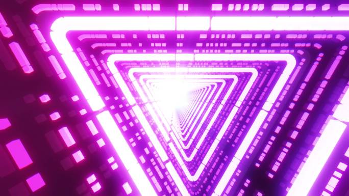 紫色科技三角形旋转冲屏循环视频