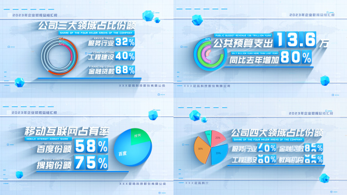 干净数据图表分析AE模板