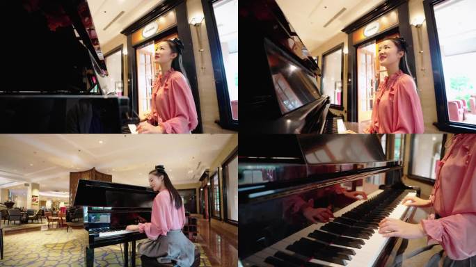 弹钢琴的女孩 弹钢琴 才艺