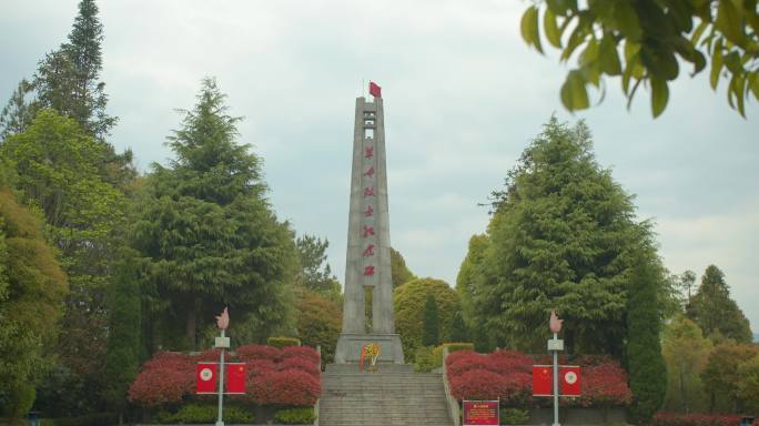 桂东三台山烈士纪念碑延时航拍