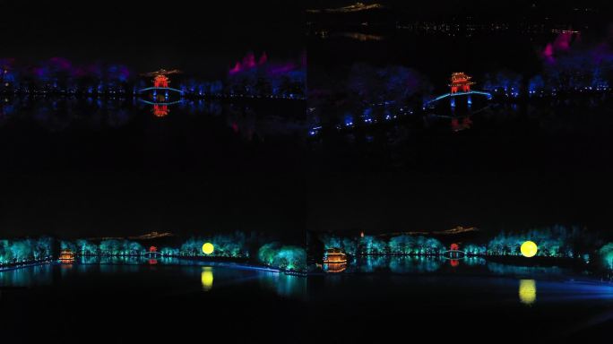 4k航拍G20杭州印象西湖 岳湖玉带桥
