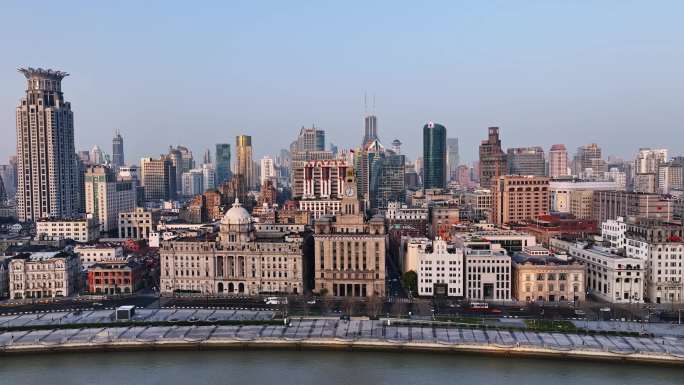 上海航拍4K陆家嘴金融城上海两会城市发展