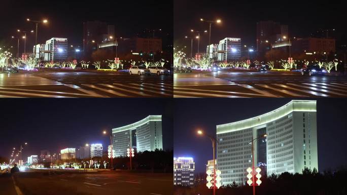 夜色年景霓虹灯街景