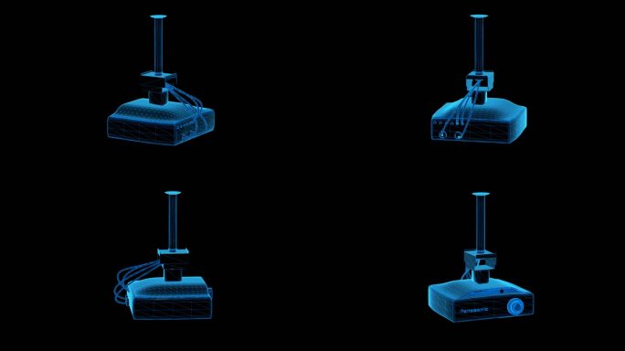 投影仪蓝色科技线条通道素材