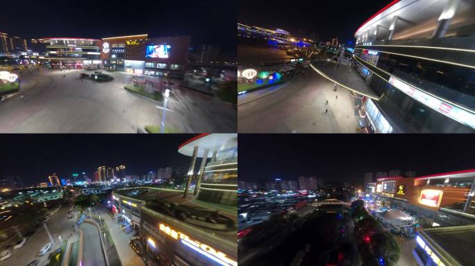 扬州西区京华城外围夜景穿越机航拍