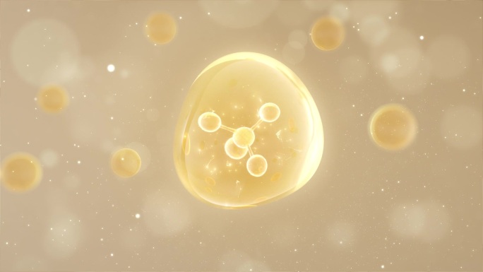 生物分子穿梭化妆品精华水珠细胞素材