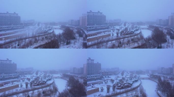 下雪的小县城