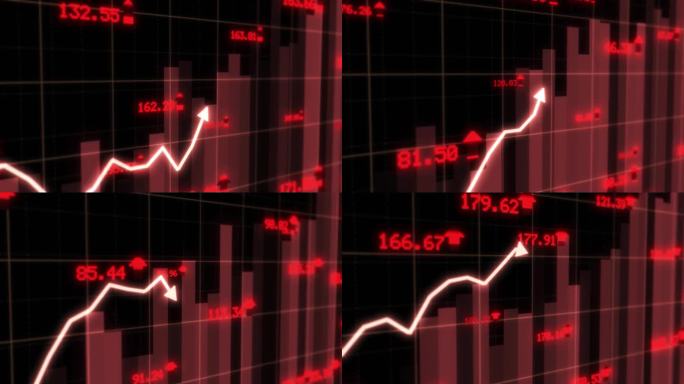 金融股市积极趋势红色上涨曲线