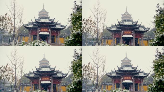 苏州报恩寺下雪