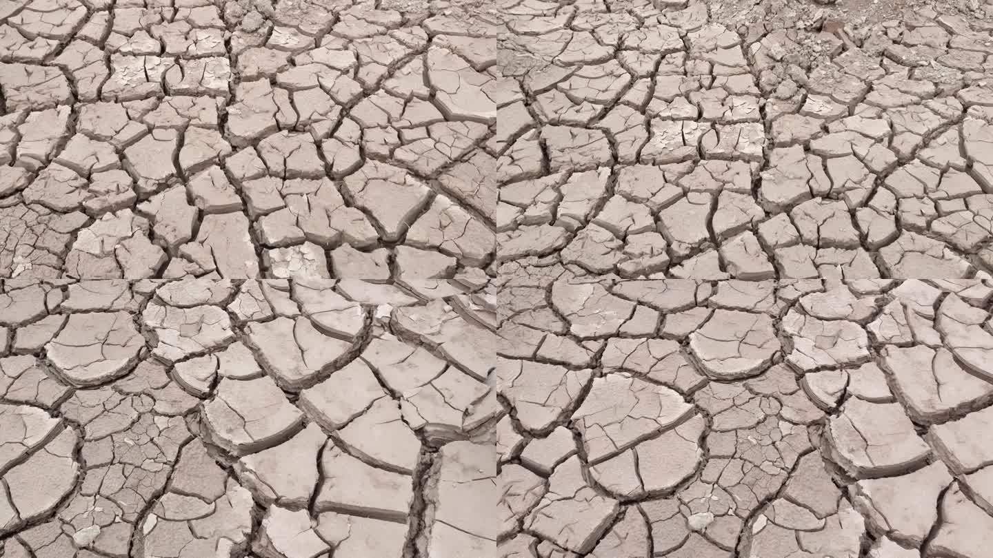 干旱农田皲裂地面裂开的土地干裂的地面
