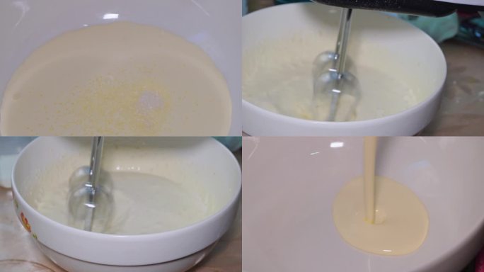 【镜头合集】淡奶油打蛋器打发奶油做蛋糕1