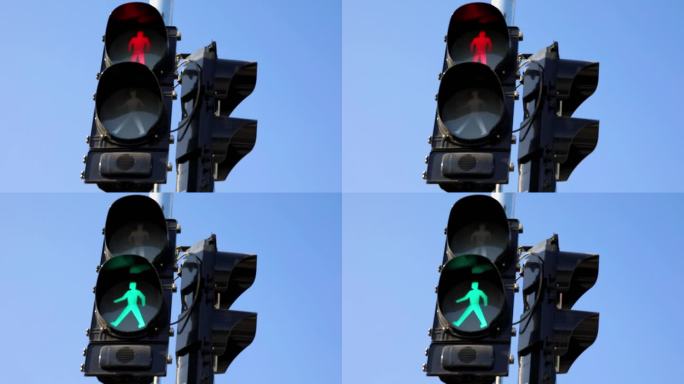 人行道红绿灯视频素材