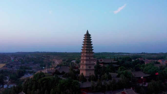 航拍山西普救寺西厢记发生地