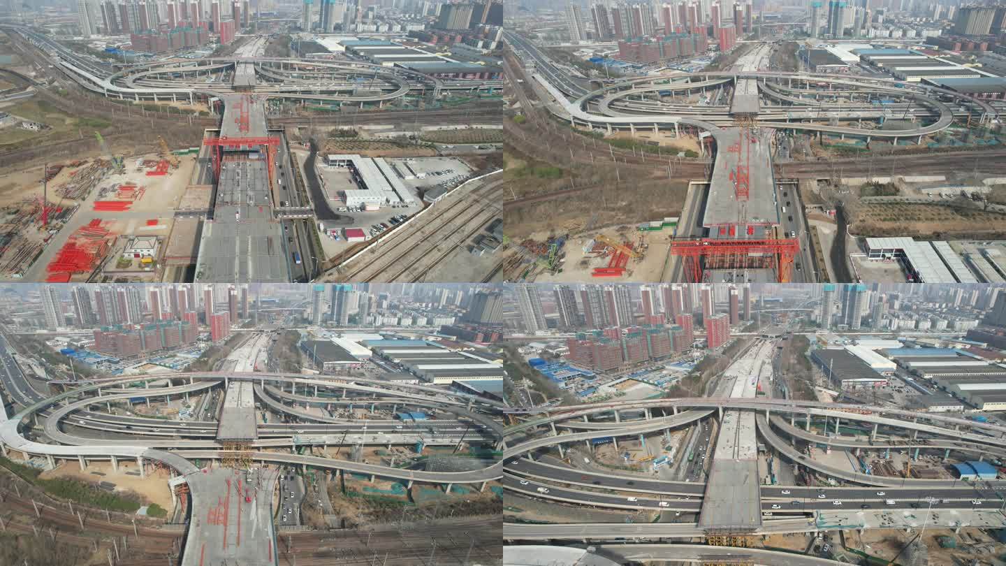 修建中的郑州彩虹桥