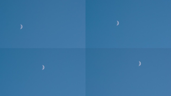 【4K】月亮实拍意境素材（蓝底好抠图）