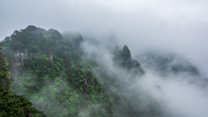 山上的云雾，江西羊狮幕风光延时摄影