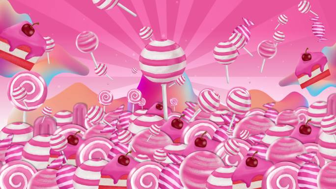 粉色棒棒糖六一卡通糖果世界少儿舞蹈背景