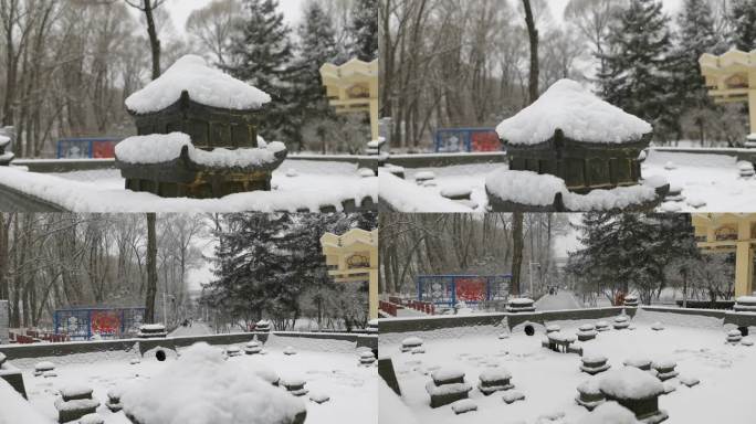 麒麟湾雪景-被雪覆盖的微缩景观