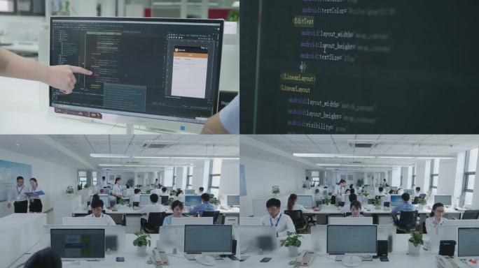 【4K】互联网科技 办公室编程写代码