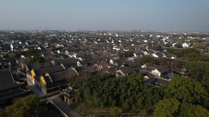 周庄古镇（苏州昆山）航拍全景